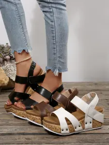 Women's Thick Heel Ankle Strap Sandals, Casual Unique Shoes, Comfortable Design, Perfect for All-Day Wear, Ideal for Summer, Casual Summer Footwear