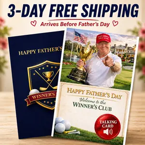 Trump Father’s Day Card with Audio "Welcome to the Winner’s Club" Funny Golf Talking Greeting Card with 30 Second Voice Message for Dad