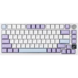 Ajazz AK820 Pro 75%  Mechanical Keyboard with TFT  Display&Knob, Gasket-Mounted Gaming Keyboard, /2.4GHz/USB-C Wired (Purple, Flying Fish )