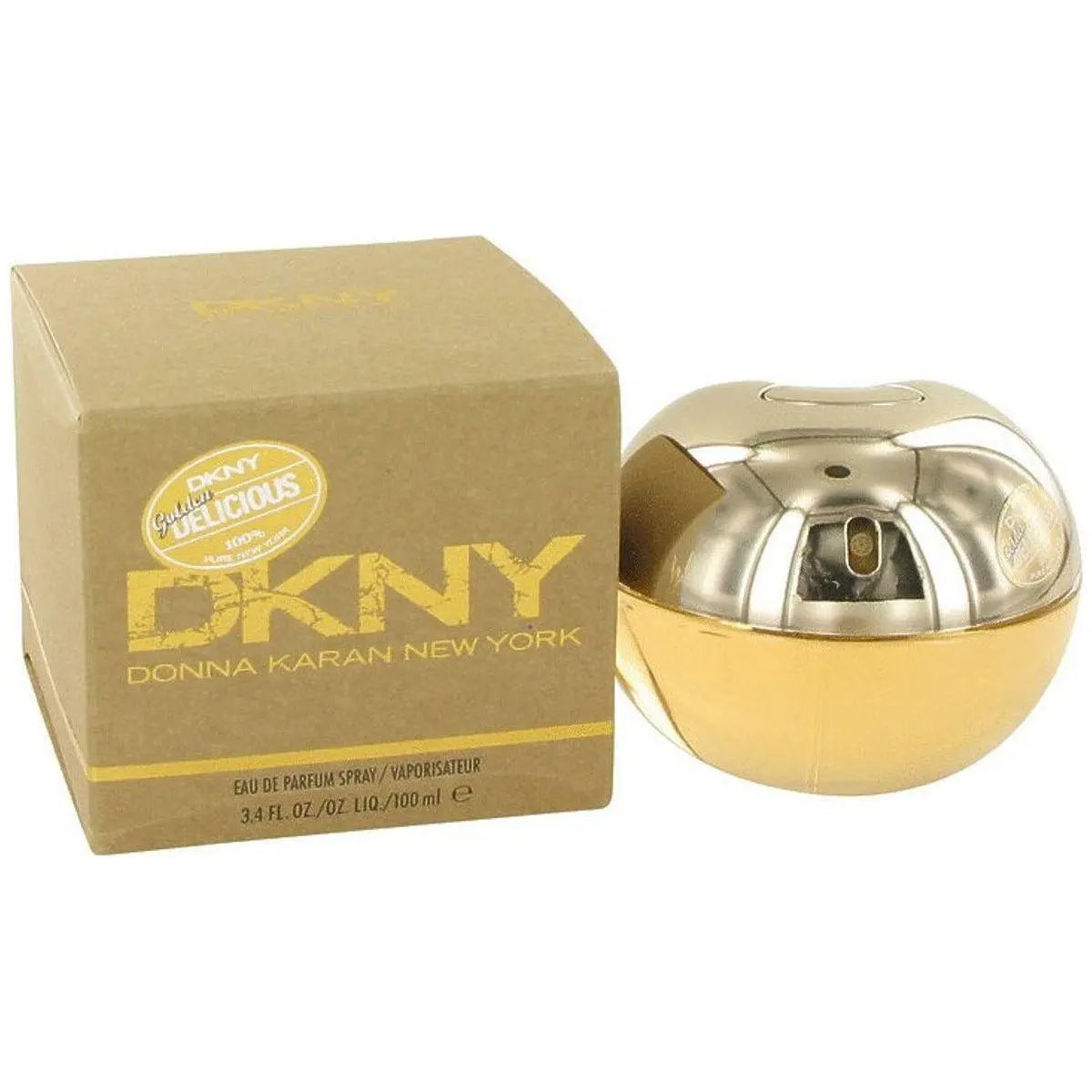 DKNY Golden Delicious Women's Fragrance Eau de Parfum - Luxury and Splendor Fruit Floral Scented Fragrance Perfume, Gourmand Notes of Golden Delices, Vanilla Orchid, Sandalwood, 3.4 fl oz (3 to 3.9 fl oz Range), Fruit Floral Scent, Gourmand Fragrance