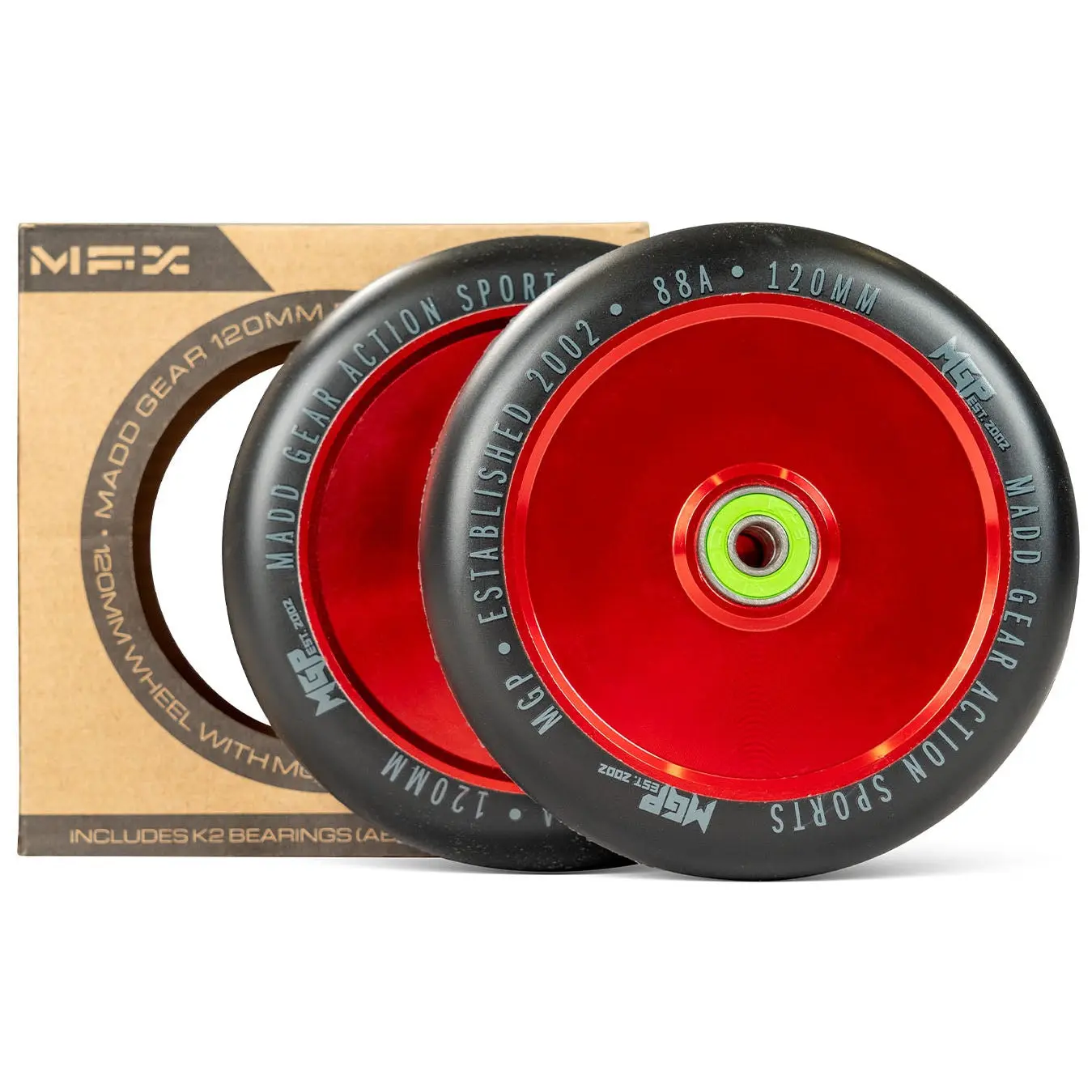 MFX 120MM Aluminum Hollow Core Scooter Wheels Pair MFX 120MM Aluminum Hollow Core Scooter Wheels Pair