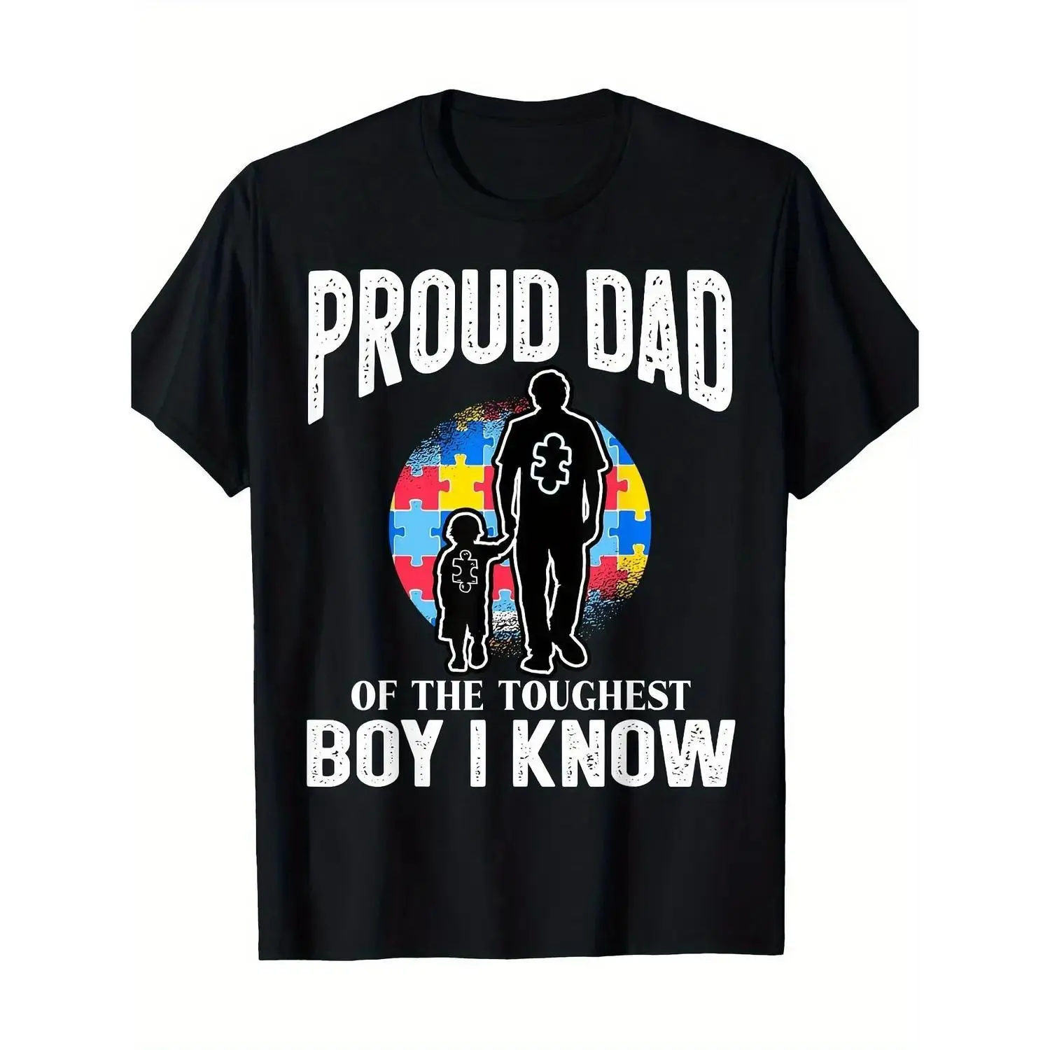 Autism Awareness T Shirt For Proud Dads Supporting Autistic 100 Percent Cotton Comfortable Fit