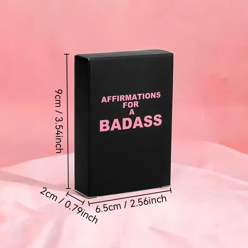 #FQ “Cool Girl” Motivational Affirmation Cards, Daily Motivation and Inspiration Cards, Motivational Cards, Pink-and-Black Color Scheme with Empowering Text, Cards to Boost Women’s Confidence and Positivity