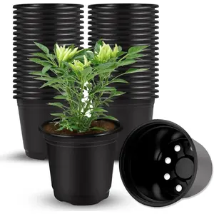 20/40pcs 10cm Seedling Pots, 4 Inch Plastic Planters with Drain Holes, Ideal for Garden, Living Room, Bedroom, Practical and Convenient, Vegetable Planter Pots