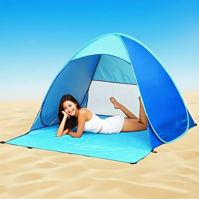 Portable Pop-Up Beach Tent for 1-4 People UPF 50+ Sun Shelter with ...
