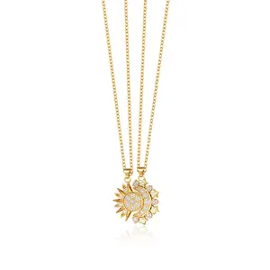 Dearmay Couple Necklace Sun and Moon Titanium Steel Matching Necklaces Dearmay Couple Necklace Sun and Moon Titanium Steel Matching Necklaces