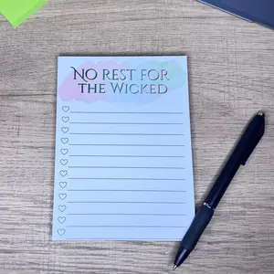 No Rest For the Wicked To-Do List Tear-Away Notepad