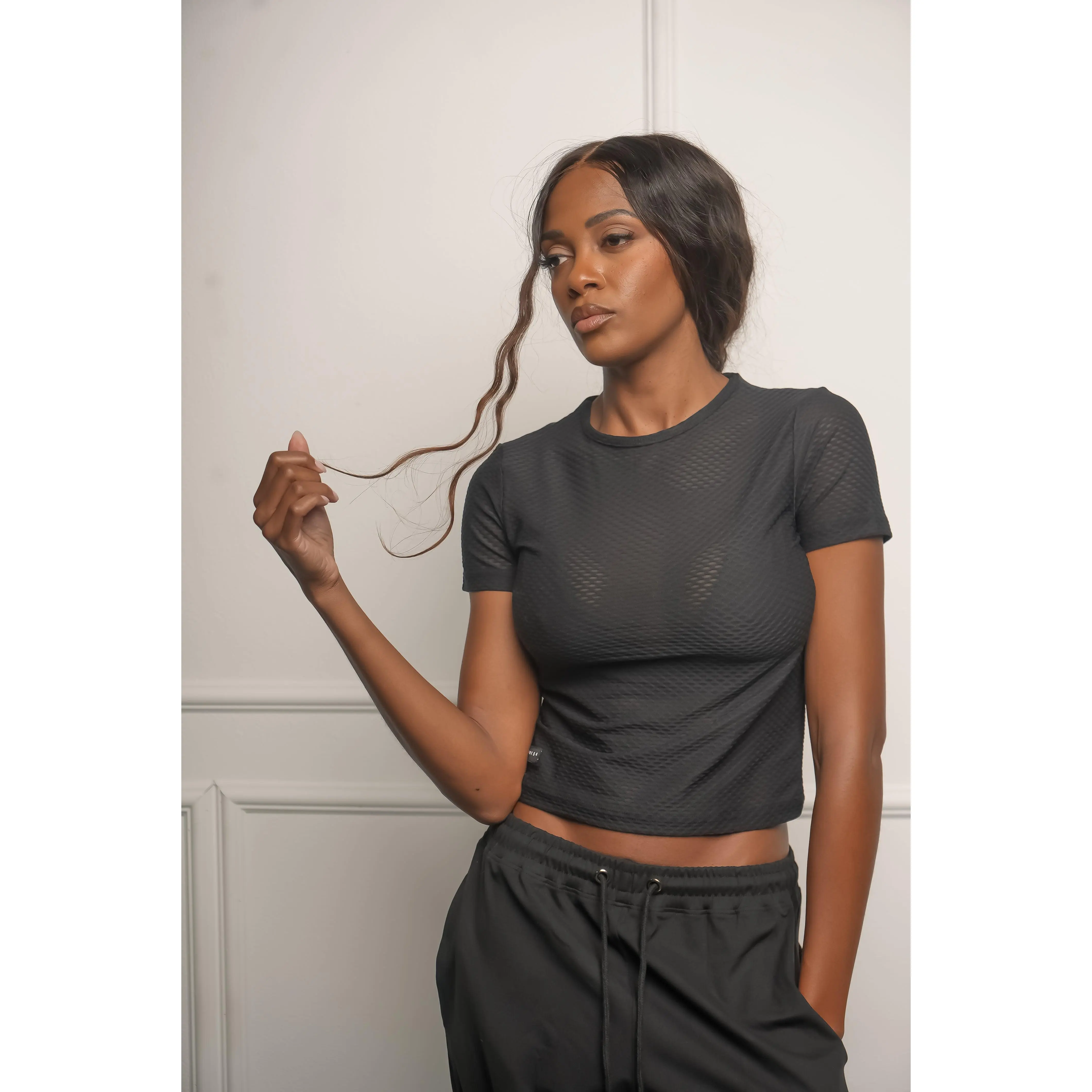 Melissa Mesh Tee - Black