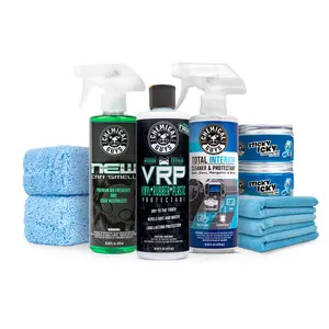 CHEMICAL GUYS Clean Interior Starter Kit – All-in-One Interior Detailing Set with Total Interior Cleaner, Sticky Icky Cleaning Gel, VRP Protectant, New Car Smell Air Freshener, Microfiber Towels & Applicators for a Spotless, Fresh Cabin