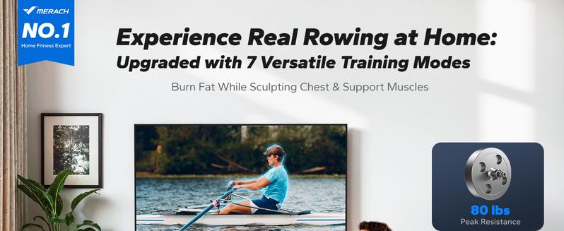 Merach Sculls Rowing Machines for Home, Magnetic Rowing Machine with 16-Level, Simulate Real Row, Ultra-Quiet Rower, Compatible Ergonomic Design, TikTokShopBlackFriday