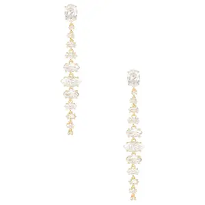 Ettika Diamond Drop Earrings in Clear & Gold