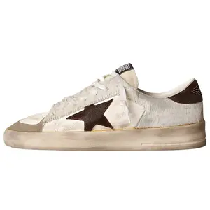 Golden Goose Stardan Leather Lace-Up Low-Top Sneakers for Men in Tan Trending Shoes, House White Official Shoes to Get / Maison Mihara Verifiable, with credentials and supporting global authentication