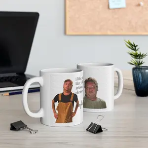 Michael Shaft Mug Coffee Drinkware 11Oz Ceramic Reusable Washable Tumbler Cup with Unique Artisan Cheese Design