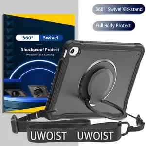 Case For iPad 10th Generation 2022 10.9 inch With Hand Grip TPU Cover Full Body Protect With 360° Swivel Stand Tablet Proctective Cover Accessories Handheld Protection Protective Case