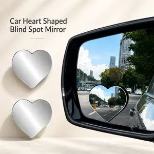 Paste-Type Heart Shaped Car Blind Spot Mirror, for Car SUV Truck Exterior Use, Universal Side Rearview Accessory, Wide Angle Clear Vision Safe Driving Auxiliary Mirror