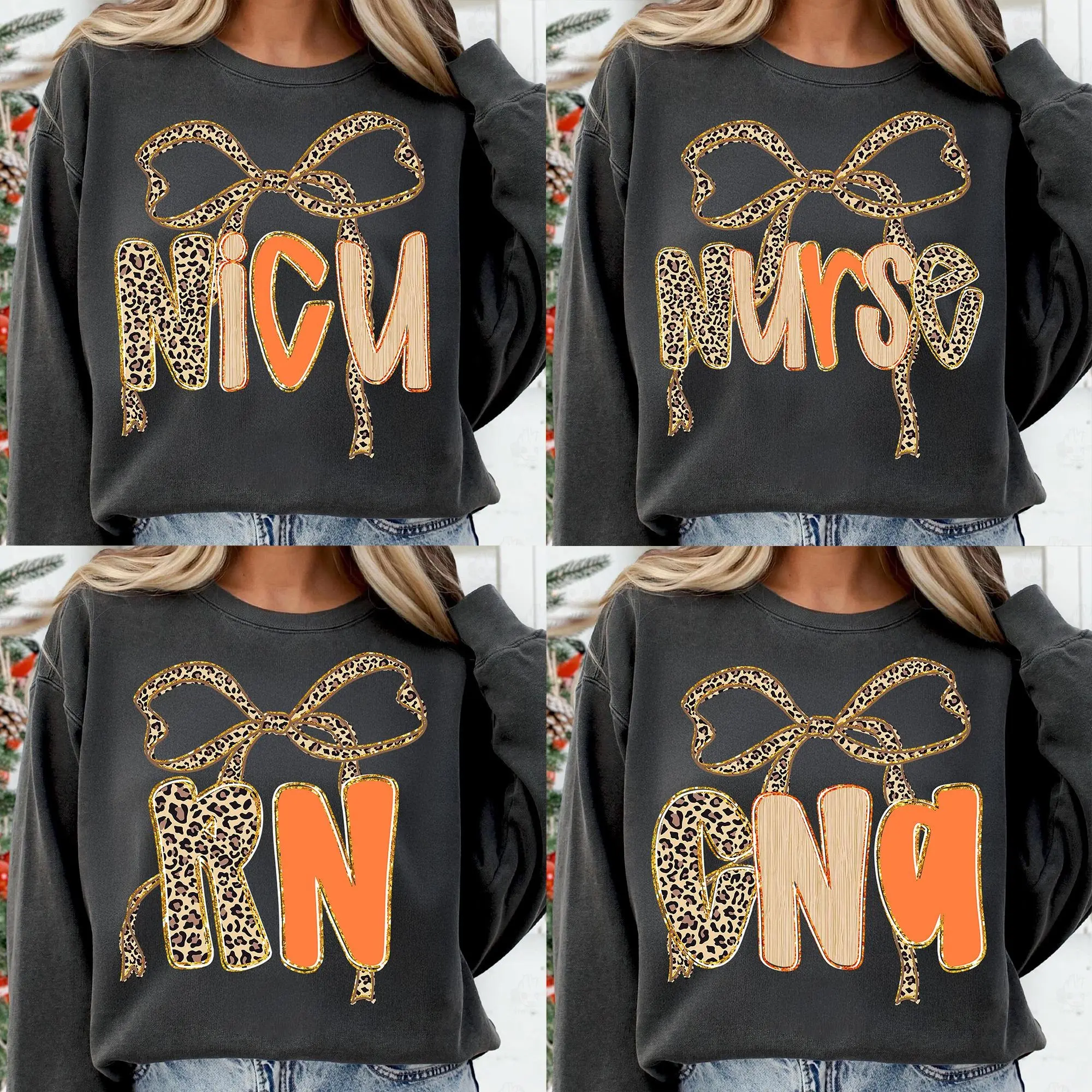 Leopard Floral Fall Nurse Gildan Sweatshirt, Pumpkin Spice Nurse Life Crewneck, NICU CNA Fall Sweatshirt, Cozy Autumn Nurse Gift