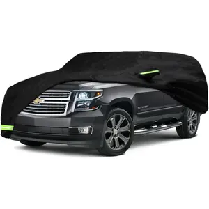 YIXIN Waterproof Car Cover for 2007-2022 Chevy Suburban/GMC Yukon XL/Cadillac Escalade ESV Car Cover Custom Fit 100% Waterproof Windproof Strap & Single Door Zipper Up to 226” L (Black)