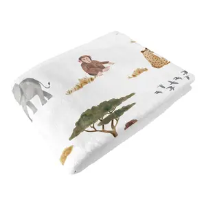 Sweet Jojo Designs Soft Toddler Blanket (Jungle Animals) for Boys/Girls, Children, Kids Throw Blankets 40x50in - Baby Swaddle Receiving Blankets Minky Fleece (Boho, Wildlife, Safari, Animal, Elephant)