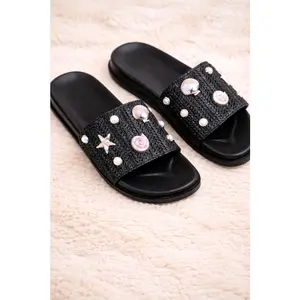Star Charm Raffia Sandals