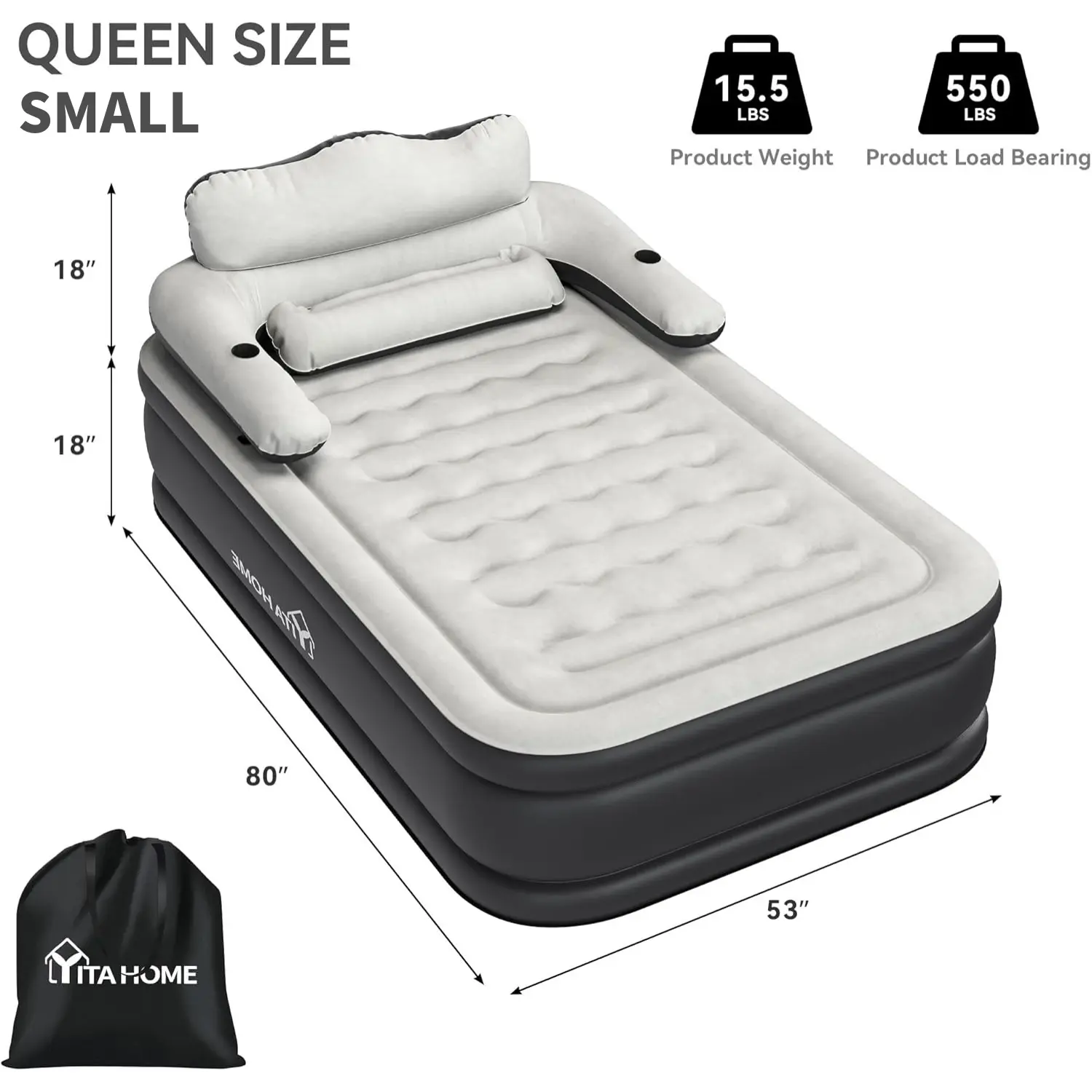 Small Queen - Black(Headboard Version)