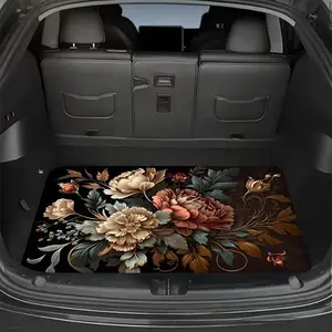 A General Motors trunk liner with vintage floral print -durable, trunk pad for cars, stylish and simple design, great gift for outdoor sports and travel during Christmas anti-slip weather tech rhinestone diamond seat rear lover pet floor mats pink Pattern