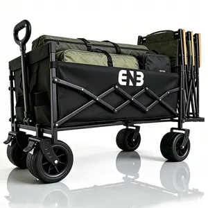 Adjustable-frame folding multi-purpose cart, 980L capacity, for indoor and outdoor storage shopping cart