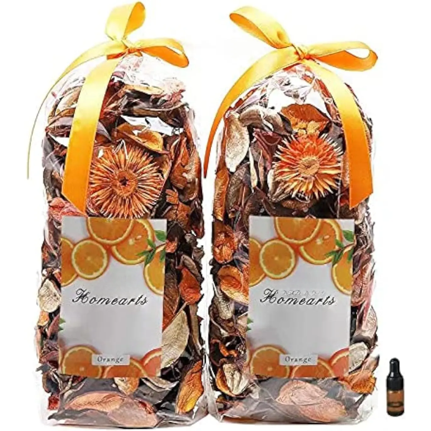 Fall Potpourri Bags,Orange Scented Potpourri Dried , Autumn Decorative Bowl Vase Filler, ,Harvest Farmhouse Bathroom Decor,8.4oz(Citrus)
