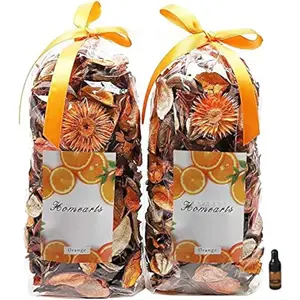 Fall Potpourri Bags,Orange Scented Potpourri Dried , Autumn Decorative Bowl Vase Filler, ,Harvest Farmhouse Bathroom Decor,8.4oz(Citrus)