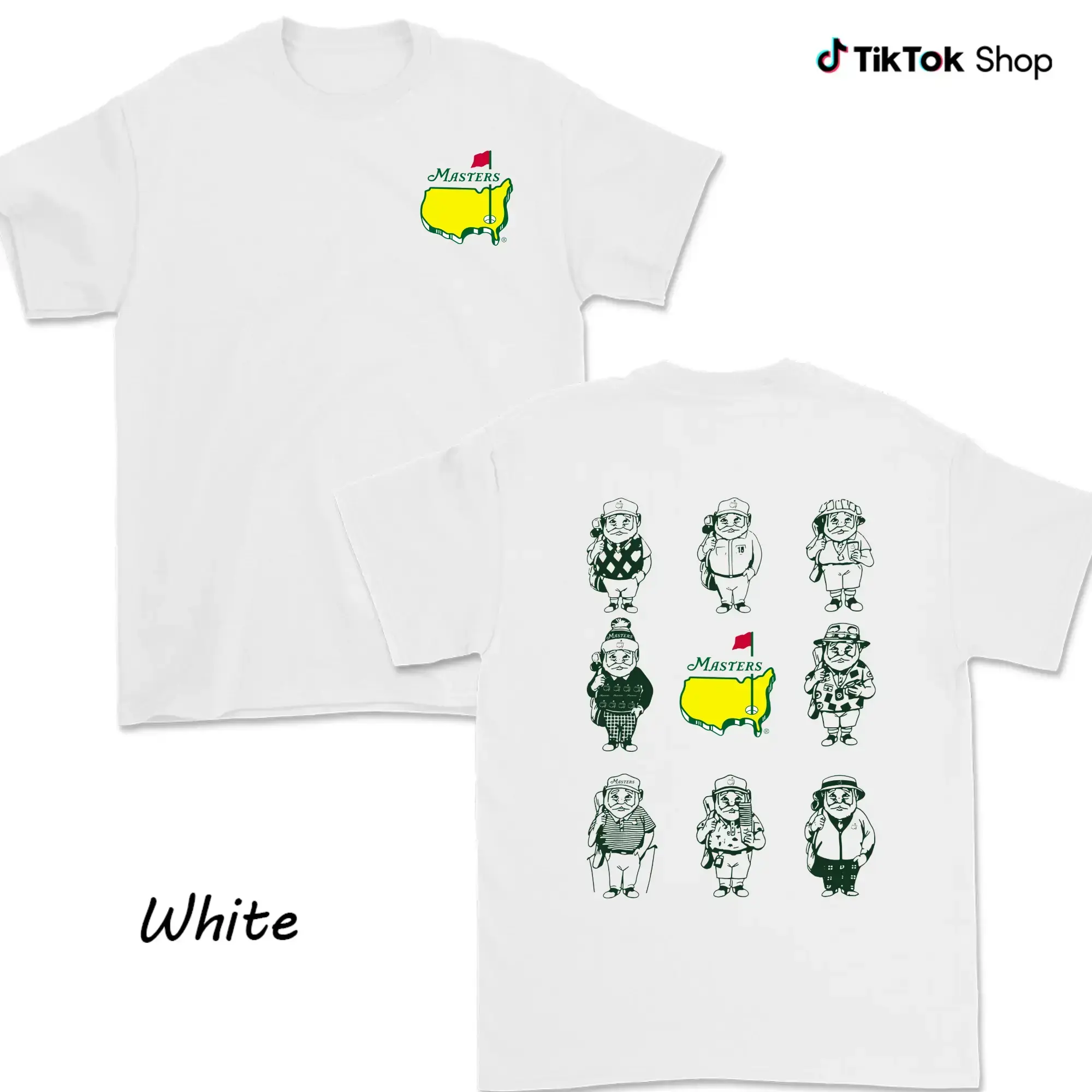 Masters Golfer Illustration Shirt For Men For Women, Augusta Figure Collection Graphic Shirt, Soft Cotton Fabric Breathable Unisex Relaxed Fit Crew Neck Top, Classic Tournament Player Design Apparel1V WEAR