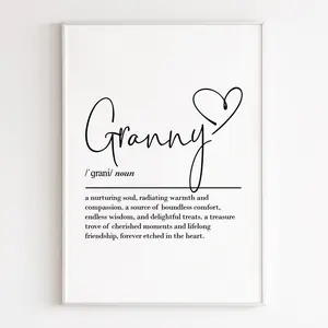 Granny Definition, Print Wall Art, Granny Gift, Granny Print, Gifts From Grandkids, Granny Present, Nan Gifts Poster No Frame