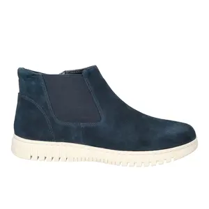 Bella Vita Womens Kingly Round Toe Zippered Casual Boots Ankle Low Heel 1-2" - Blue