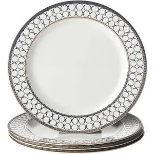 Bone China 4 Piece Dinner Plates 10 Inch Modern Round Salad Plates Dishware Set Microwave Safe Not Applicable For Kitchen Dining Tableware