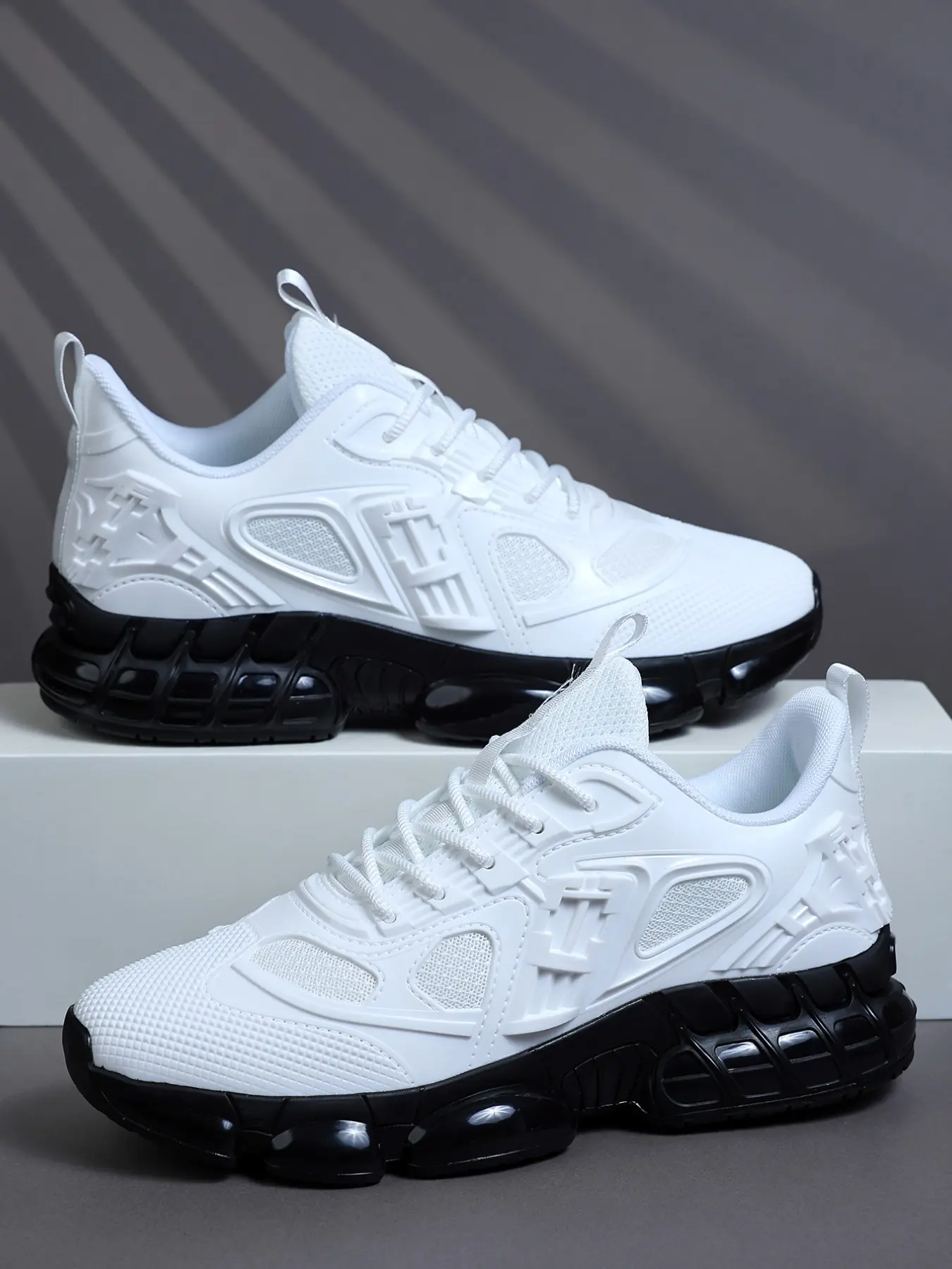 Men's Thick Sole Dad Shoes, Breathable Mesh Sport Casual Sneakers, Trendy Fashion Letter Print Outdoor Running Shoes, Sports Running Shoes, Workout Sneakers, Sporty Running Shoes, Walking Running Sneakers