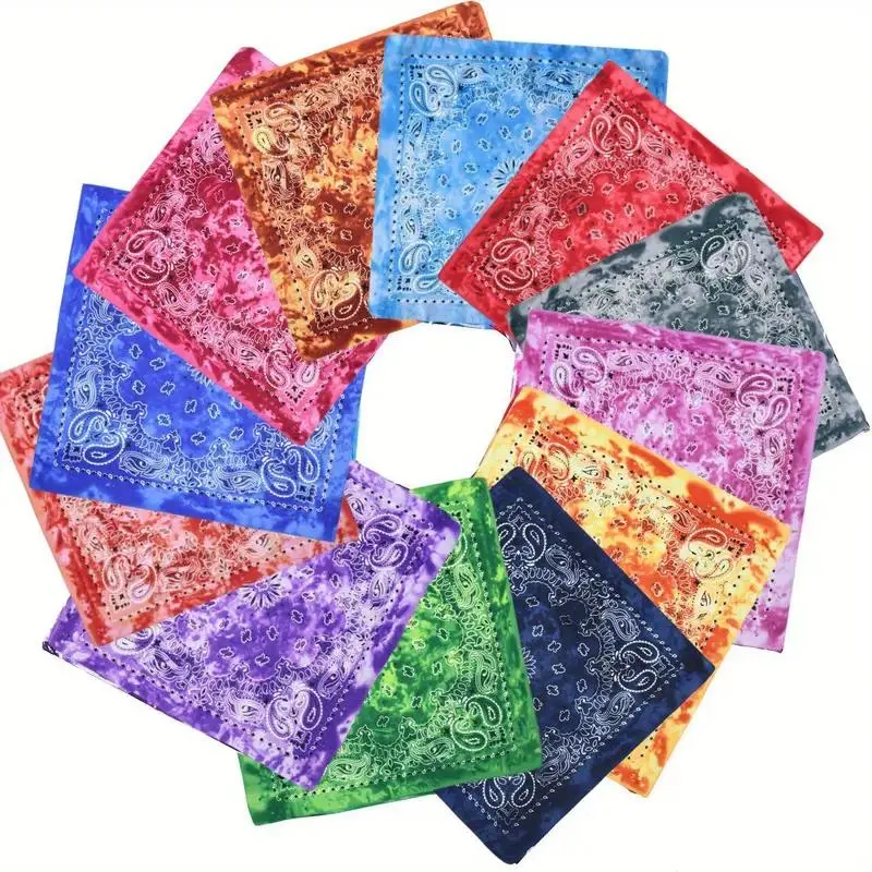 12pcs Headband for Men and Women, Tie Dye Bandana, Paisley Bandanas, Cowboy Handkerchiefs for Men and Women, Great for Birthday Gifts, Party, New Year'S Gifts, Valentine'S Day Gifts, Mother'S Day Gifts,Textiles & Soft Furnishings