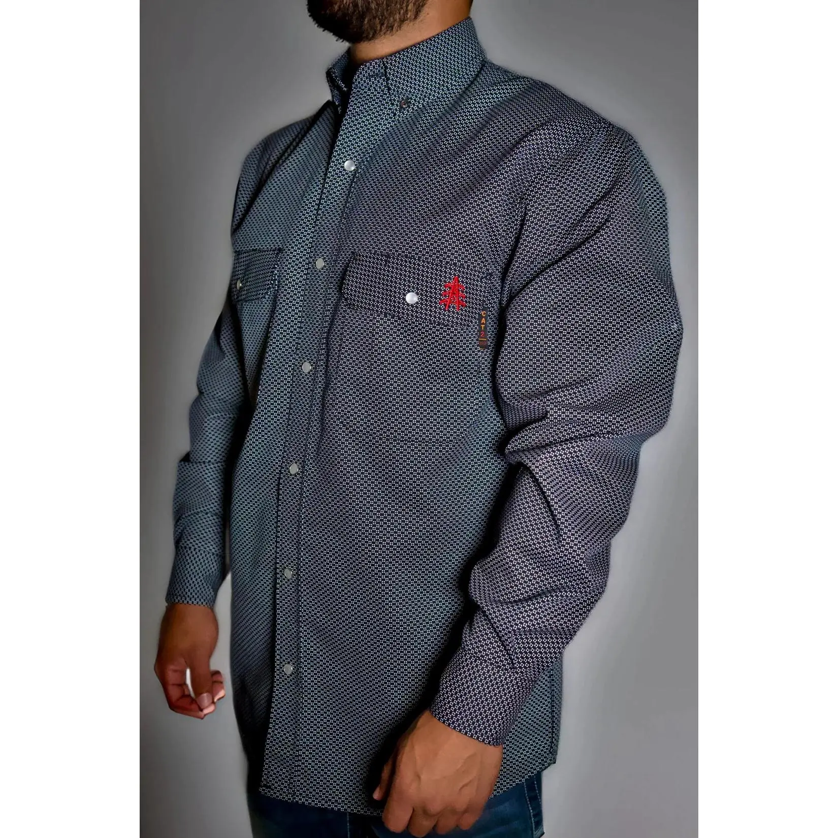 FR Pearl Snap Work Shirt - Shadow Black