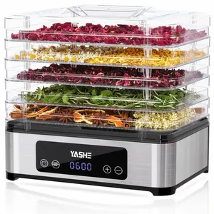 Herbal Dehydrator Machine,Flower dehydrator,5 Stainless Steel Trays Food Dryer,48H Timer and Temperature Control,Recipes Book Included,420W Dehydrators for Food and Jerky,Herbs,Meat,Fruit,Dog Treats,flower