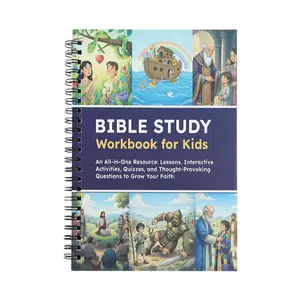 Spiral-Bound Bible Study Notebook for Kids – Office Stationery with Lessons, Activities, Quizzes, and Questions to Deepen Faith
