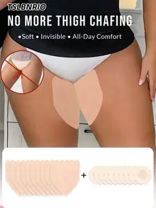 Anti-thigh friction patch and nipple cover set, Womenswear, strong adhesion, not easy to fall off when exposed to water and breathable, can be cut disposable body tape for instant pain relief, invisible and skin-friendly leg patch suitable