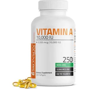 Bronson Vitamin A Dietary Supplement - 10,000 IU, Premium Natural Non-GMO Formula, Supports Healthy Vision, Immune System, Growth & Reproduction, 250 Softgels