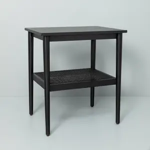 Wood & Cane Accent Table Black - Hearth & Hand with Magnolia