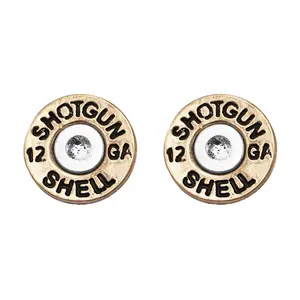 12 Gauge Shotgun Shell Spent Bullet Hypoallergenic Post Back Stud Earrings
