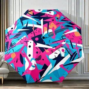 Innovative design folding umbrella with colorful patchwork style pattern, suitable as a birthday gift, for various holidays, travel, and gifting.