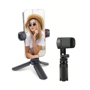 Mini Tripod with 360° Phone Mount and Dual Cold Shoe Mounts – Compact Phone Tripod for iPhone/Android Smartphones, Pocket Selfie Stick Handle Compatible with Smartphones and Action Cameras