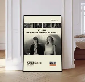 Almost Famous Poster, Almost Famous Movie Poster, Mid century Art, Retro Modern Poster, Black And White Poster, Vintage Poster, Gift for him
