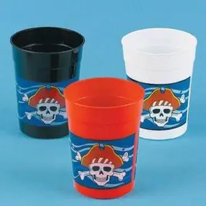 Pirate Party Plastic Cups 12 PACK 3846D