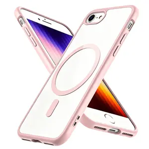 Luxury transparent magnetic shock resistant wireless charging phone protective case for iPhone 7 8 SE2 SE3 7Plus 8Plus