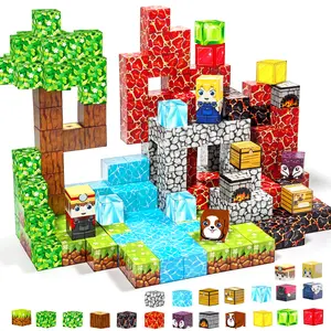 Magnetic Building Blocks Lava Treasure Hunt Theme - STEM Educational Toys, Magnetic Construction Set, Magnetic Building Tiles, Family Interactive Games, Suitable for Kids Over 3, Ideal Gifts for Halloween and Christmas Birthdays