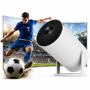 M5 Projector, White Color, US Standard Charger, Wireless Screen Cast Version, Portable Mini Projector, Connect via Phone Bluetooth for Video Casting, Compact Home Theater Projector for Small Space Use