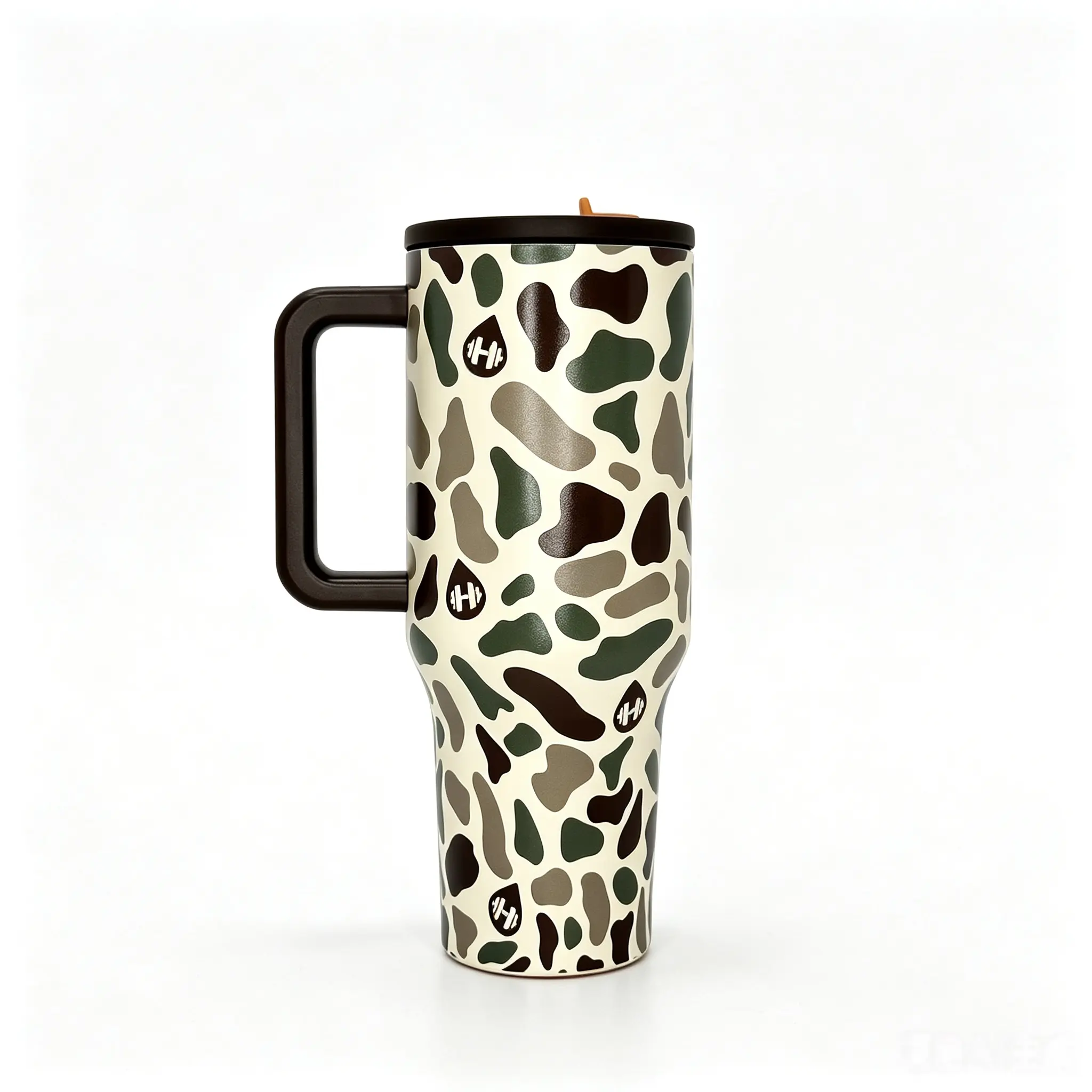 HydroJug 40oz Camouflage Portable Insulated Double Wall Stainless Steel Vacuum Flask - Leak-Proof, Durable, Stylish Modern Travel Mug - 24H Cold Retention - Ideal for Adults' Travel, Outdoor Use - Tumbler Compatible with European Bottled Drinkware, 24H Co
