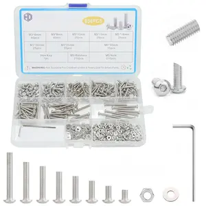 630 count M3 Screws Assortment Kit, M3x6mm/8mm/10mm/12mm/16mm/20mm/25mm/30mm, Metric Hex Button  Socket Cap Screws Nuts Washers Kit with Wrench, 304 Stainless Steel
